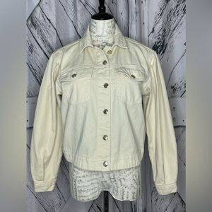 Sisley Jean Jacket Puffed Sleeves Cream 6